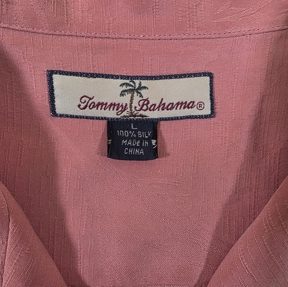 Tommy Bahama Coral Silk Button Down Marlin Logo Shirt - Picture 2 of 7
